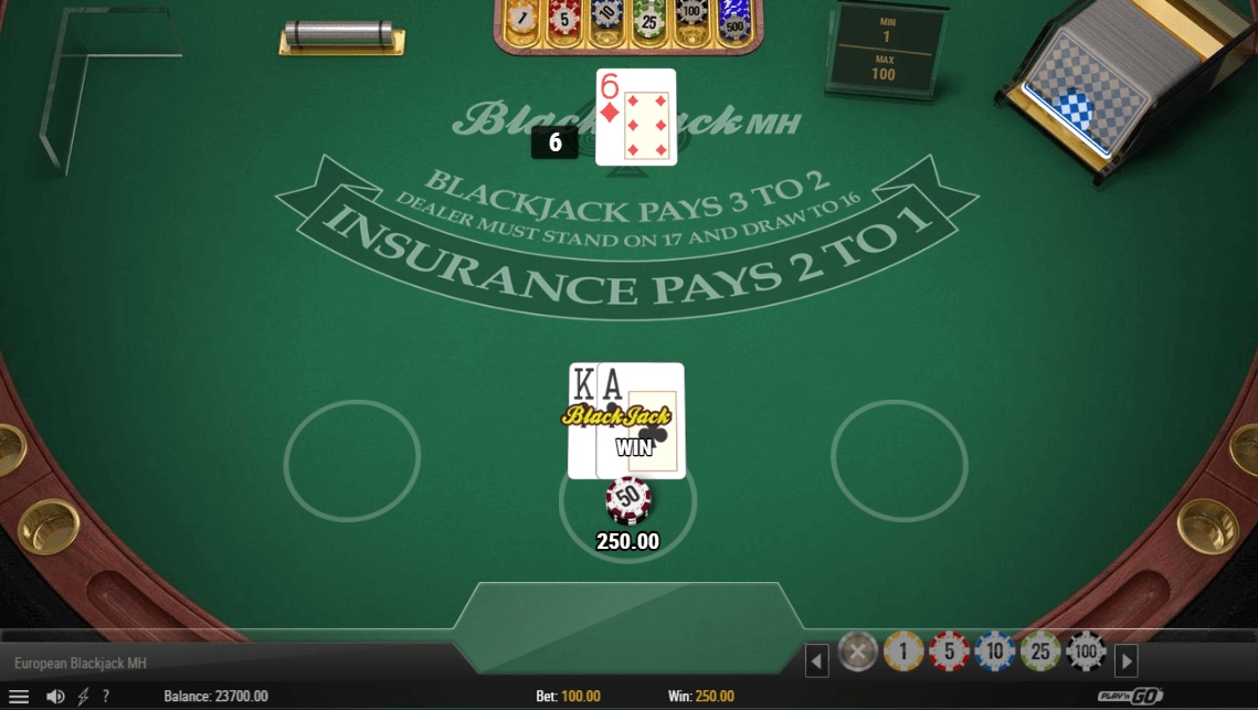 European Blackjack MH (Play'n Go)